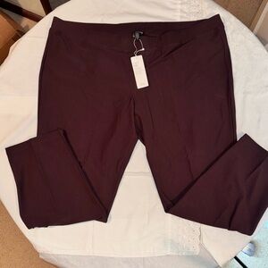 Eileen Fisher Woman 3X Brown Stretch Crepe Ankle Pants